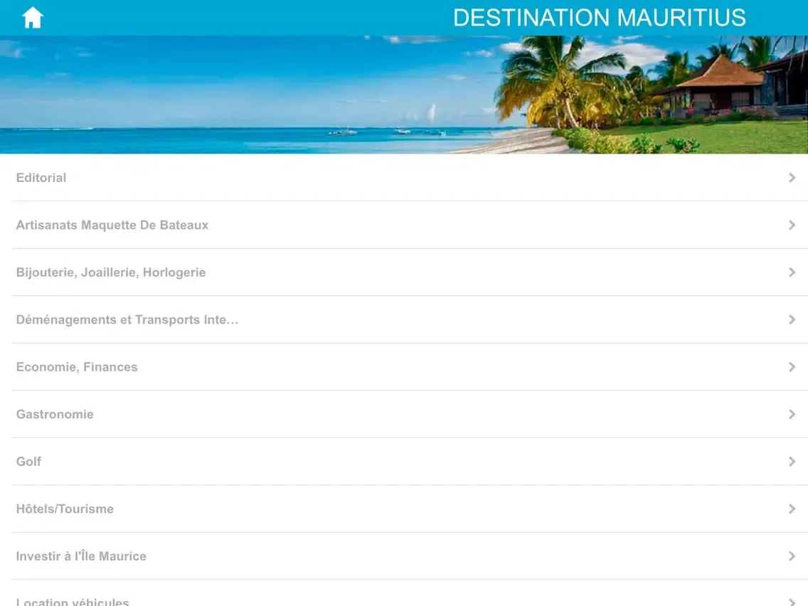 Tangkapan skrin Destination Mauritius iPad 
