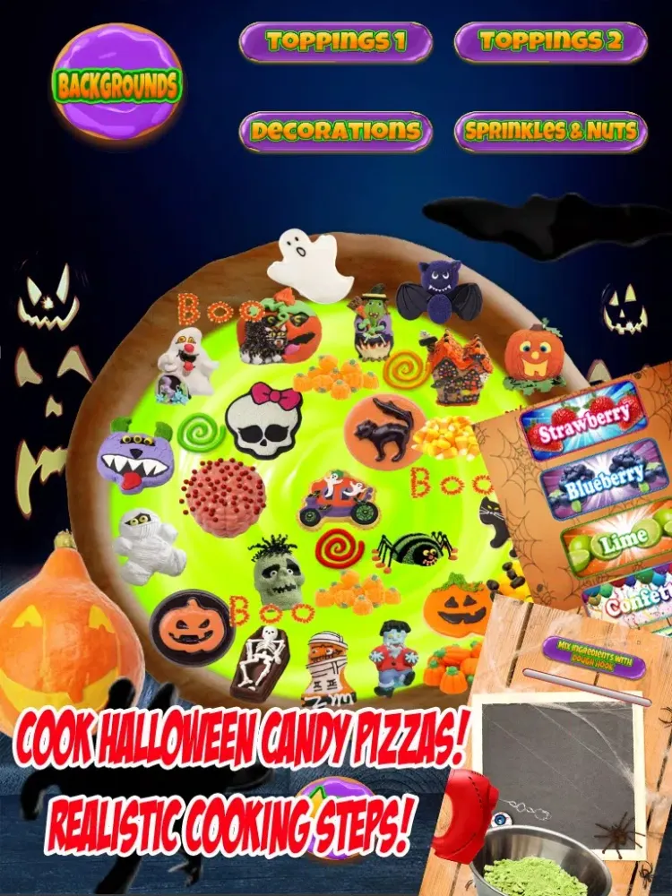 Tangkapan layar Halloween Candy Pizza Make & Bake - Kids Cooking Dessert Kitchen Boys & Girls Game iPad 