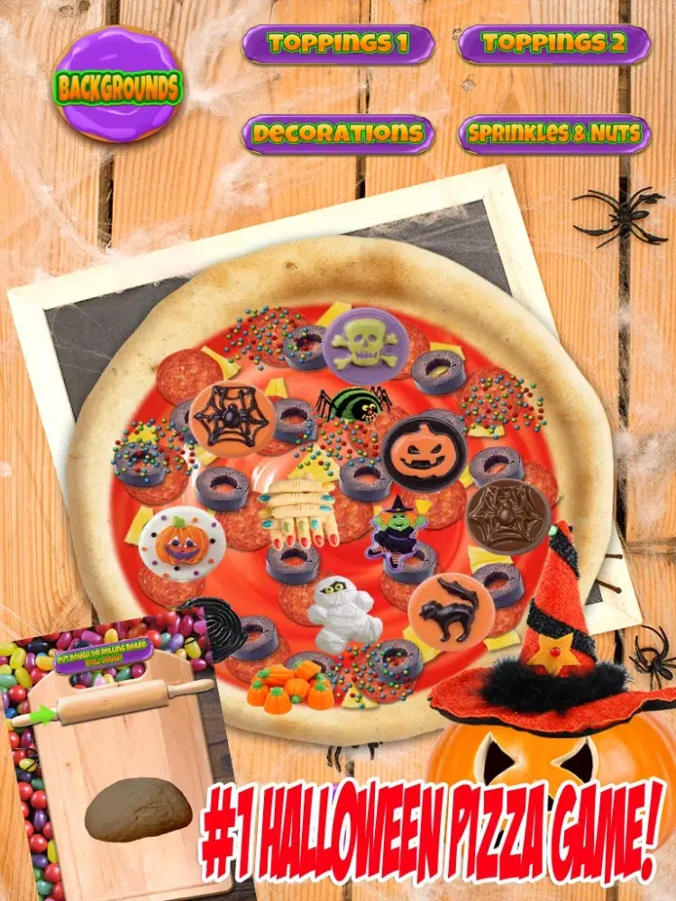 Tangkapan layar Halloween Candy Pizza Make & Bake - Kids Cooking Dessert Kitchen Boys & Girls Game iPad 