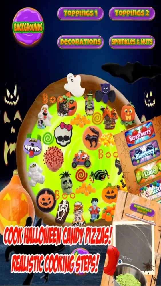 Tangkapan layar Halloween Candy Pizza Make & Bake - Kids Cooking Dessert Kitchen Boys & Girls Game
