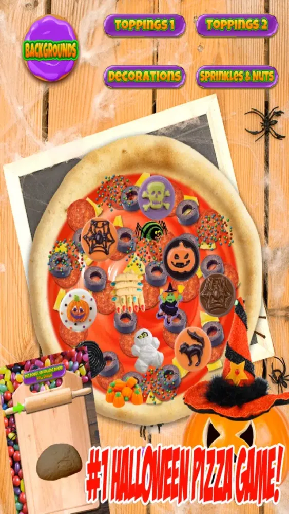 Tangkapan layar Halloween Candy Pizza Make & Bake - Kids Cooking Dessert Kitchen Boys & Girls Game