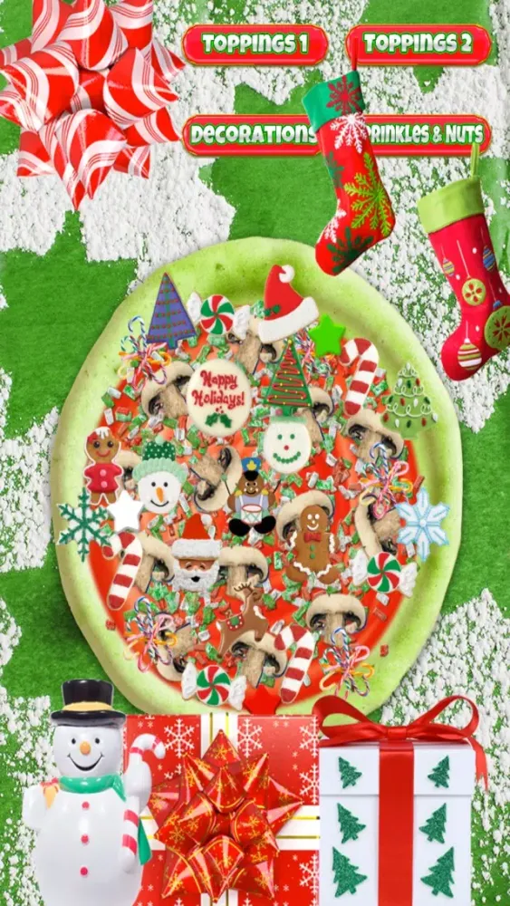 تصاویر Christmas Candy Pizza Maker Dessert Chef Cooking