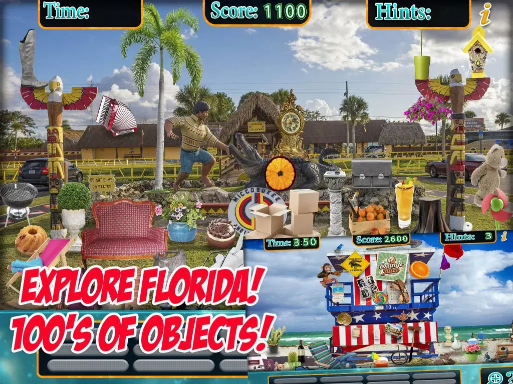 Capturas de pantalla de Florida Vacation Quest Time – Hidden Object Spot and Find Objects Differences iPad 