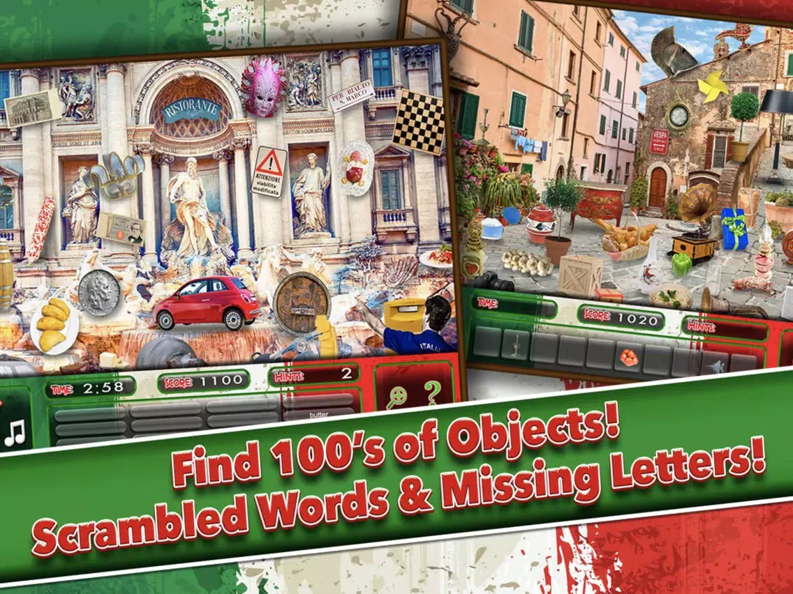 Capturas de tela do Hidden Objects Italy Spy Time iPad 