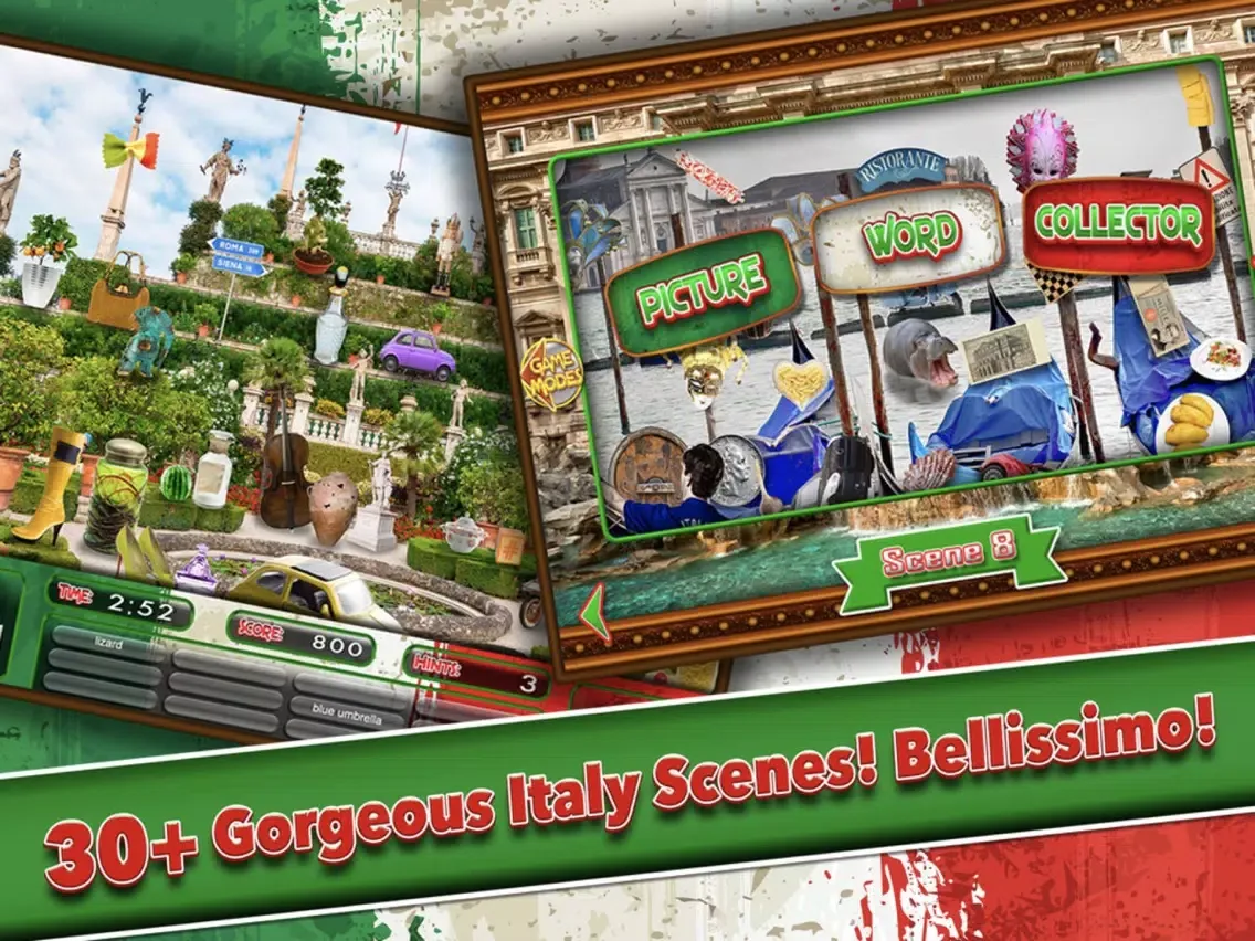 Capturas de tela do Hidden Objects Italy Spy Time iPad 
