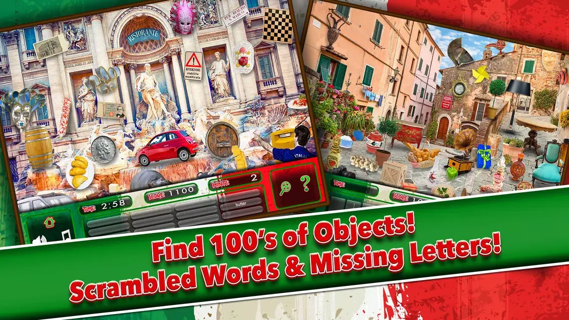 Capturas de tela do Hidden Objects Italy Spy Time