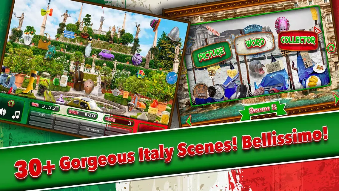 Capturas de tela do Hidden Objects Italy Spy Time