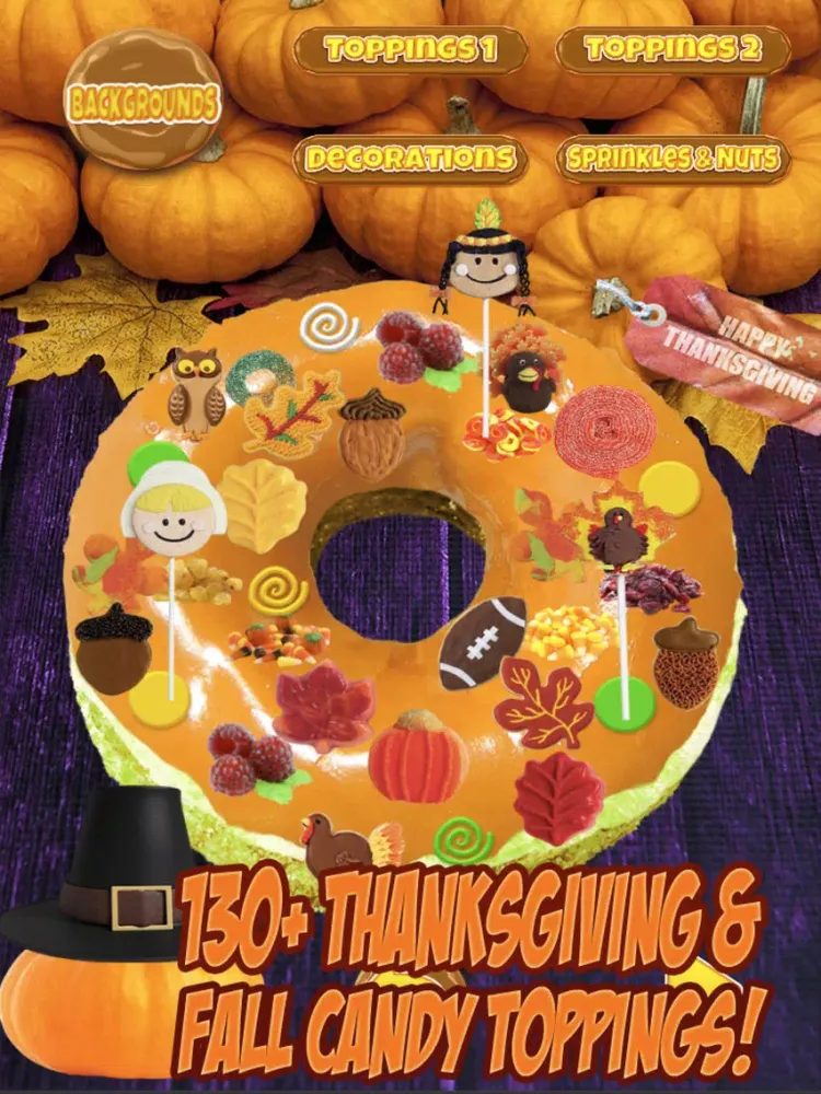 Donut Maker Thanksgiving Dessert Food Cooking Game iPad 应用截图