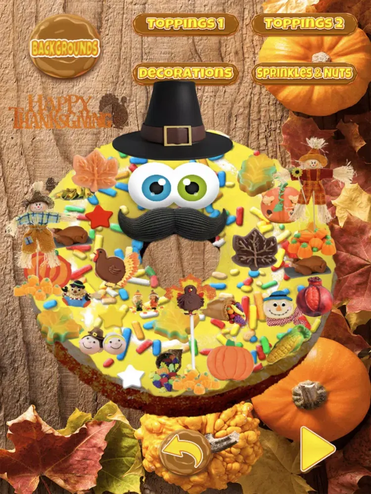Donut Maker Thanksgiving Dessert Food Cooking Game iPad 应用截图