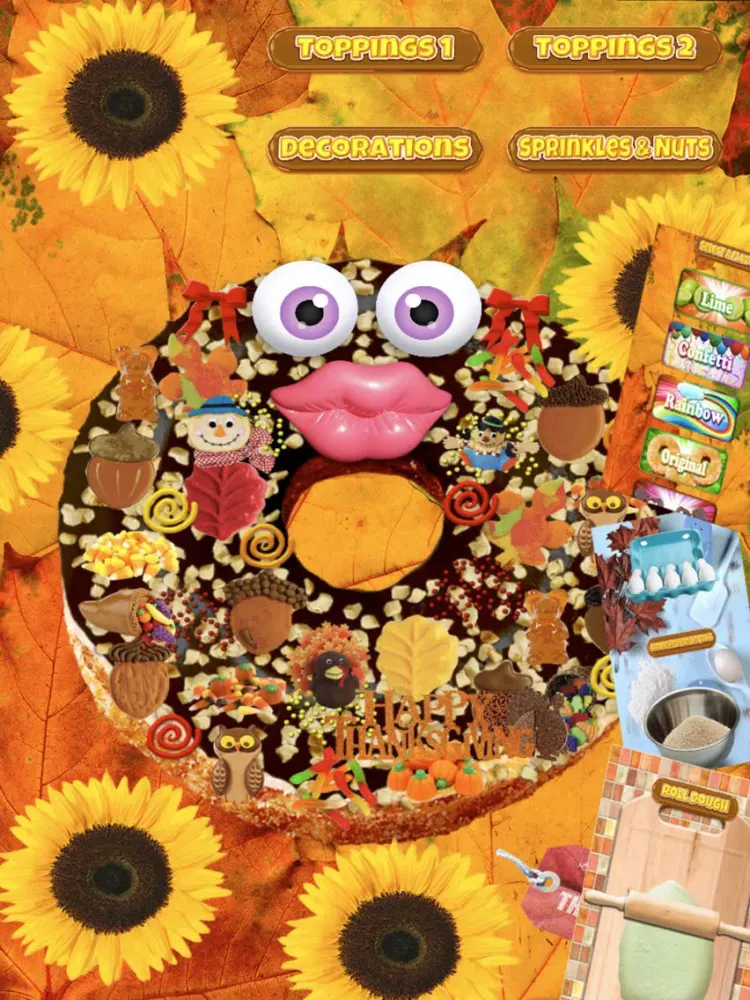 Donut Maker Thanksgiving Dessert Food Cooking Game iPad 应用截图