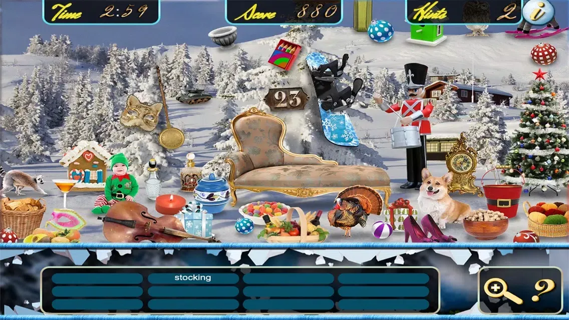 Tangkapan skrin Winter Snow Christmas Holiday Hidden Object Puzzle