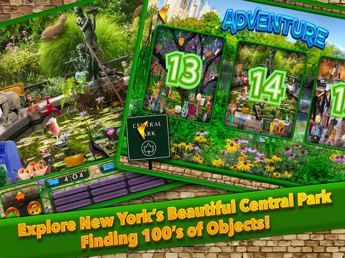 Zrzuty ekranu Hidden Objects Central Park New York City Gardens iPad 