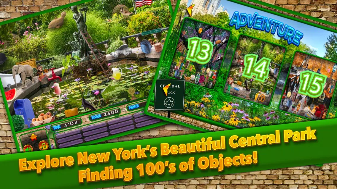 Zrzuty ekranu Hidden Objects Central Park New York City Gardens