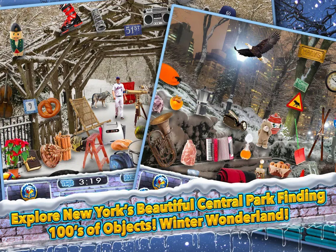 Central Park New York Winter - Hidden Object Time iPad 應用截圖