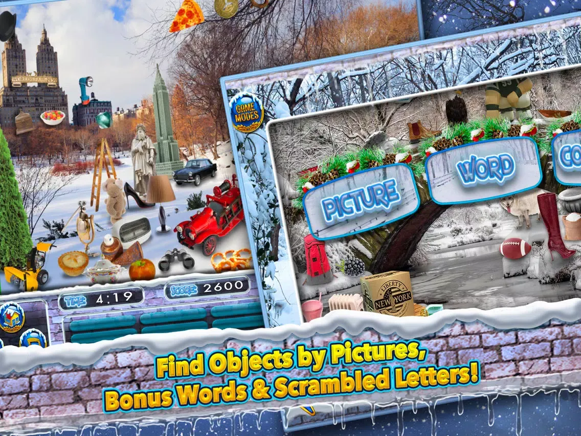 Central Park New York Winter - Hidden Object Time iPad 應用截圖