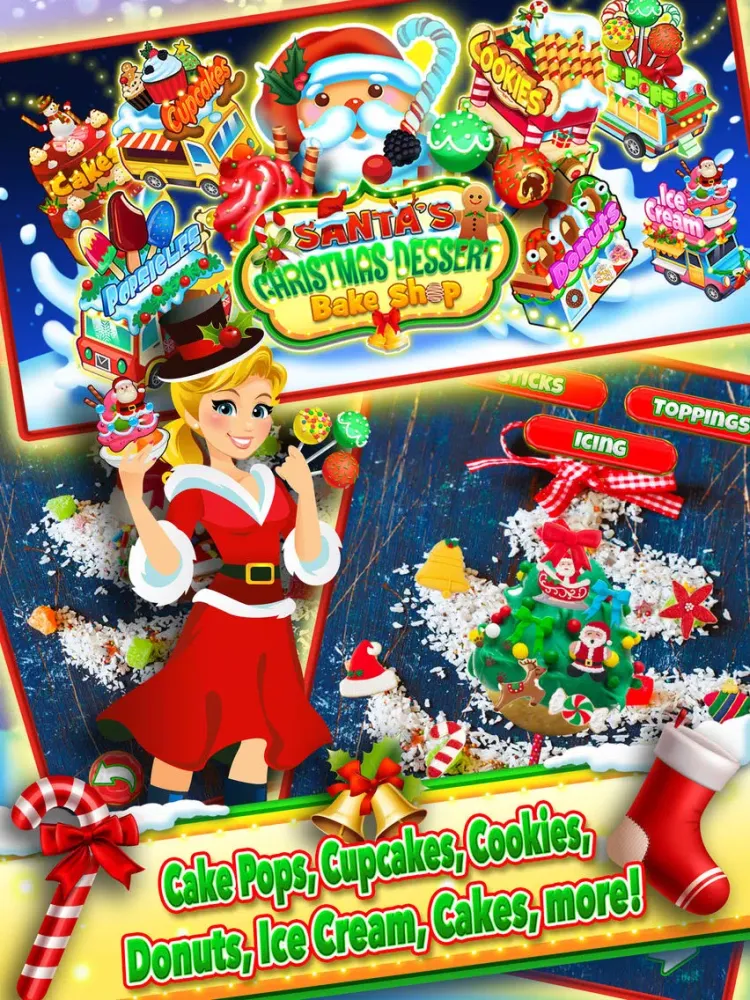 Zrzuty ekranu Christmas Dessert Santa Bake Shop Candy Maker Cook iPad 