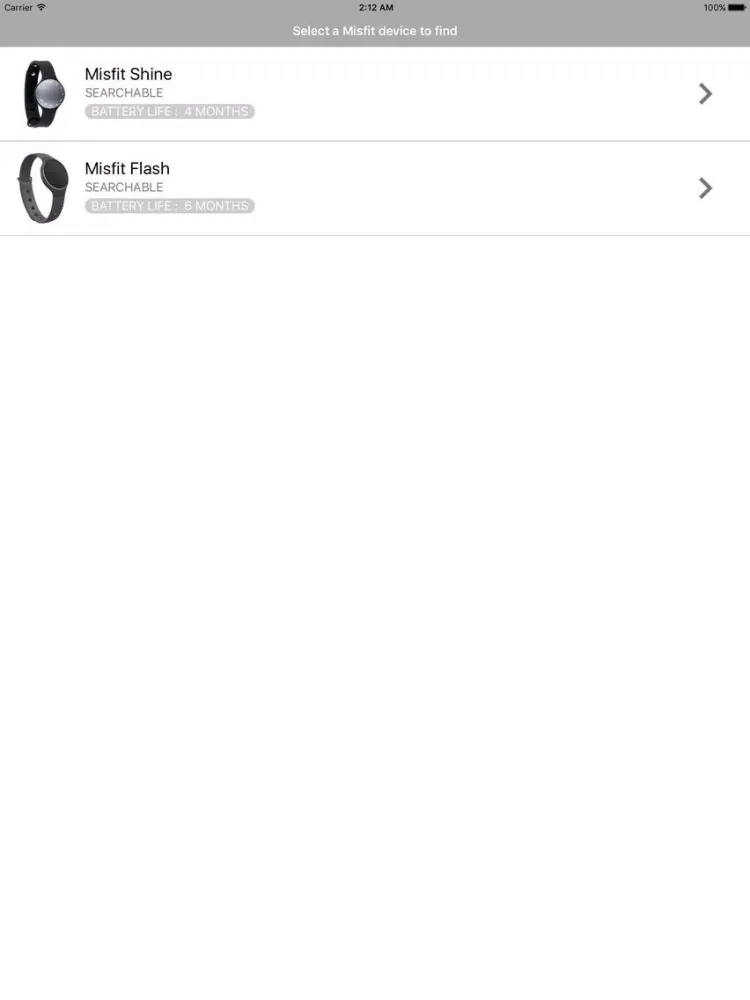 Tangkapan skrin Finder for Misfit - find your Shine and Flash device iPad 
