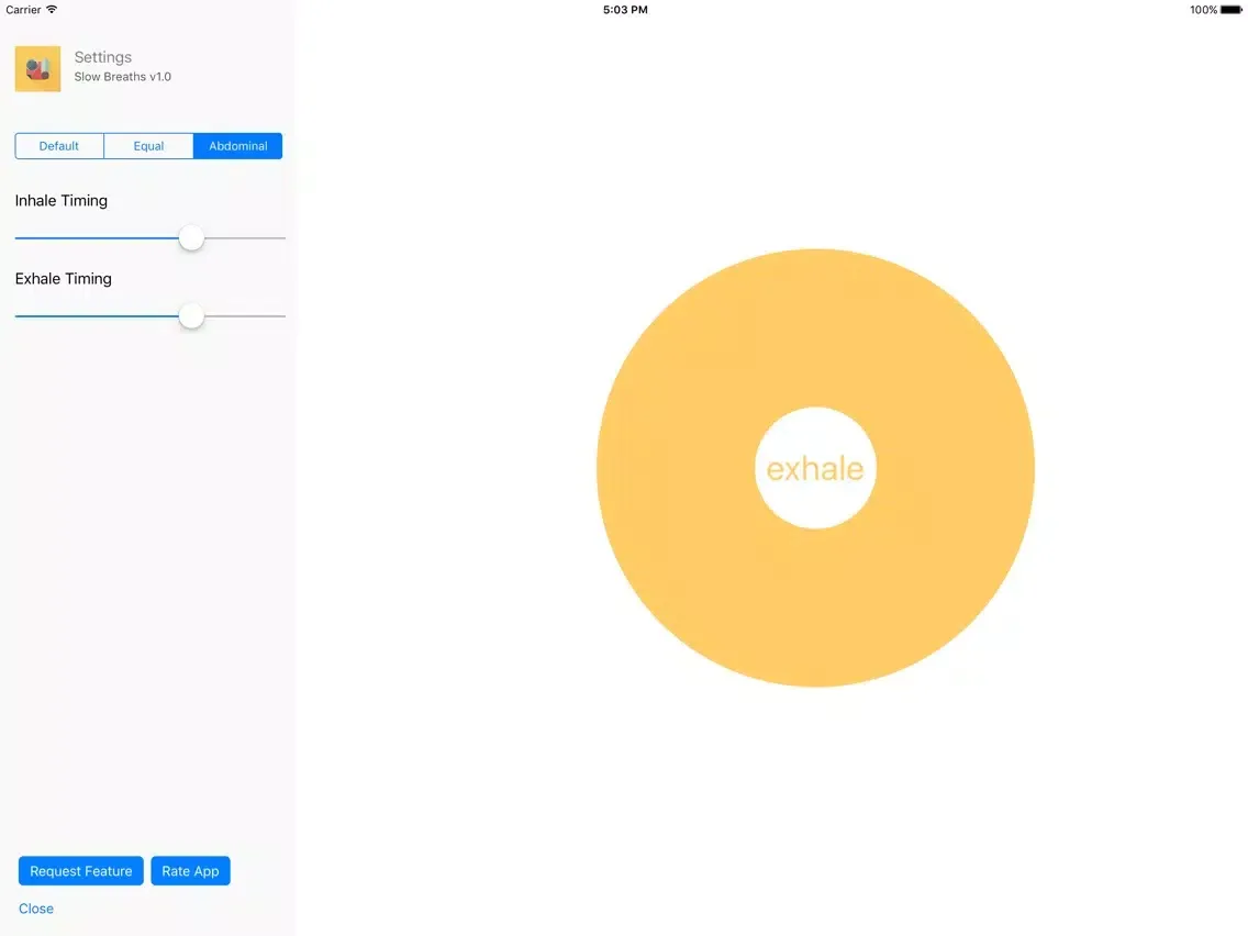 Slow Breaths - Breathing Meditation Exercise iPad 應用截圖