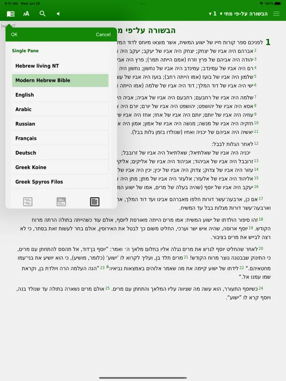 Hebrew English Arabic iPad  Screenshots