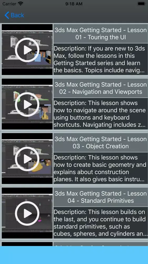 ภาพหน้าจอของ 3ds Max Tutorials
