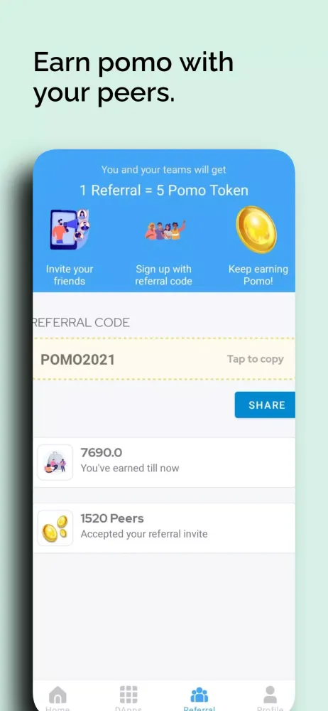 POMO: Bitcoin Cloud Mining App Screenshots