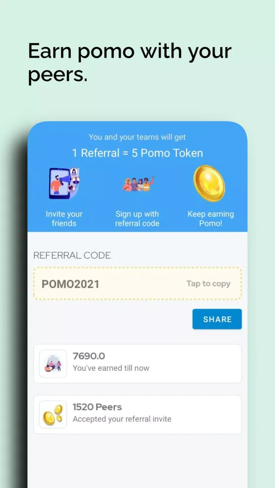 POMO: Bitcoin Cloud Mining App Screenshots