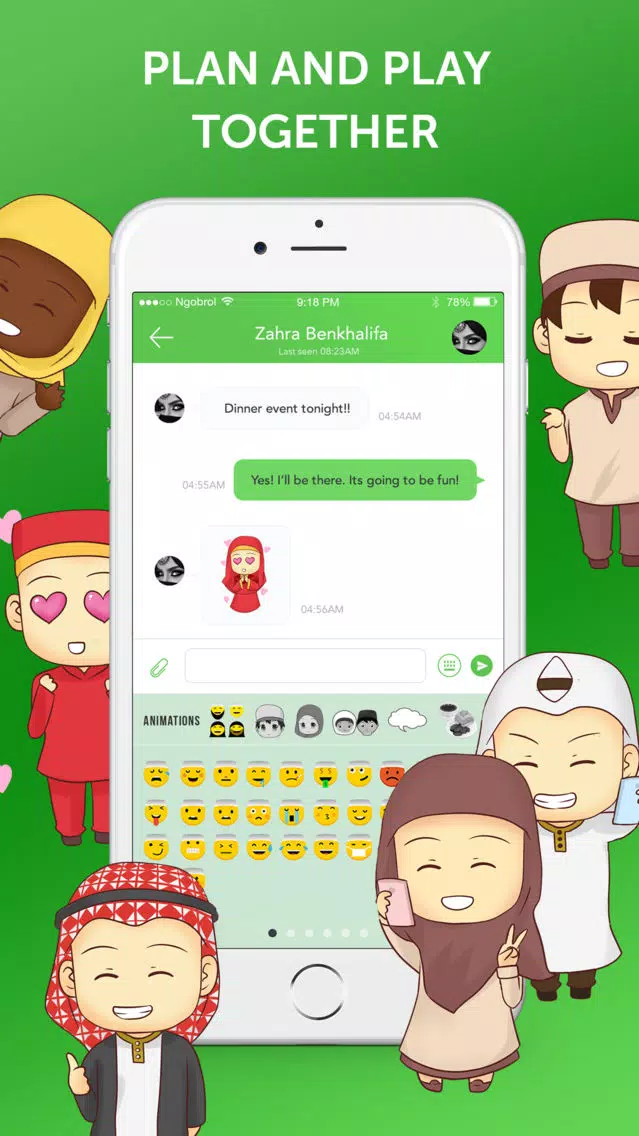 Muslim Emoji Messaging App应用截图