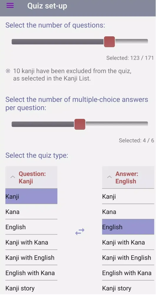 N4 Kanji & Kanji Story Quiz Screenshots