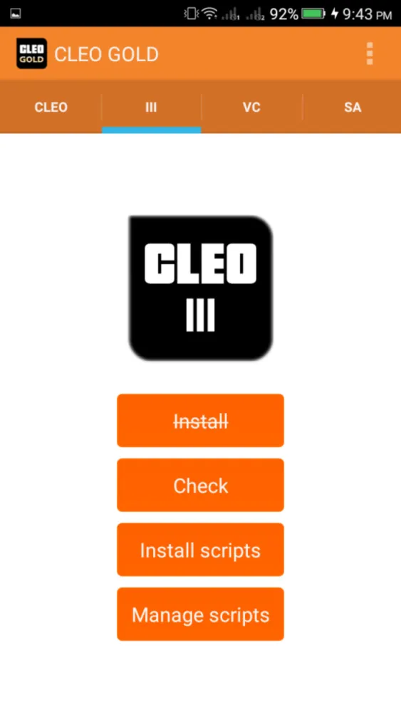 Tangkapan layar CLEO Gold