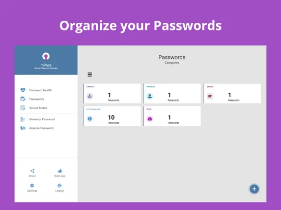 mPass: Secure Password Manager iPad 应用截图