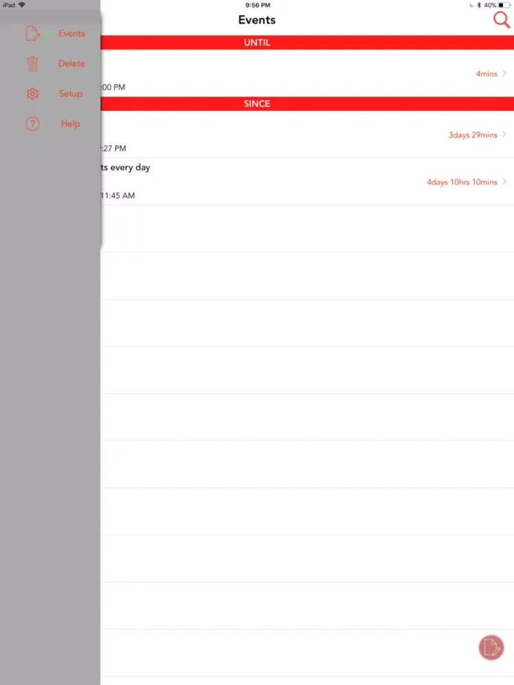 Ảnh chụp màn hình của 366 Events iPad 