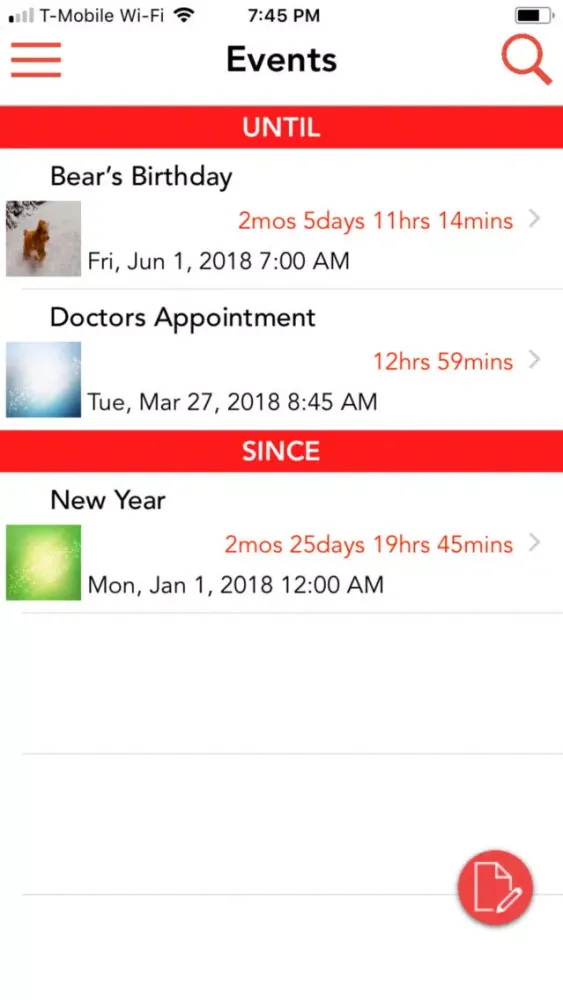Ảnh chụp màn hình của 366 Events