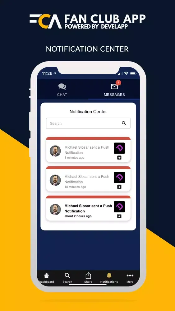 Tangkapan layar Fan Club App