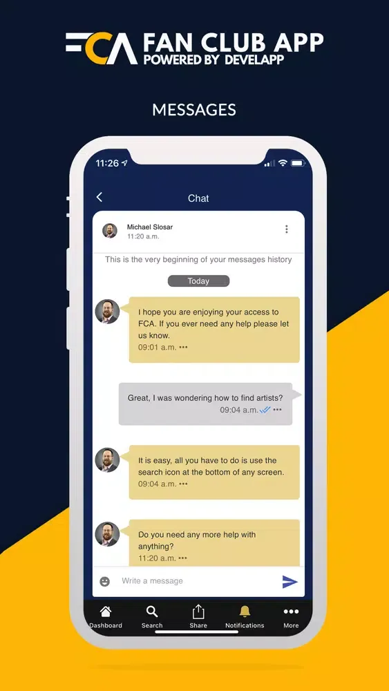 Tangkapan layar Fan Club App