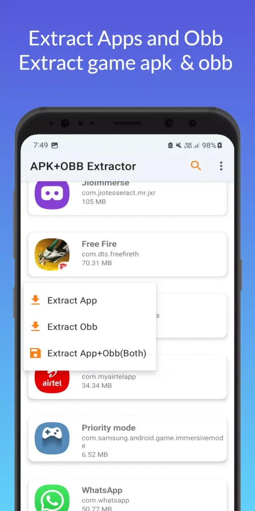 APK+OBB Extractor Screenshots