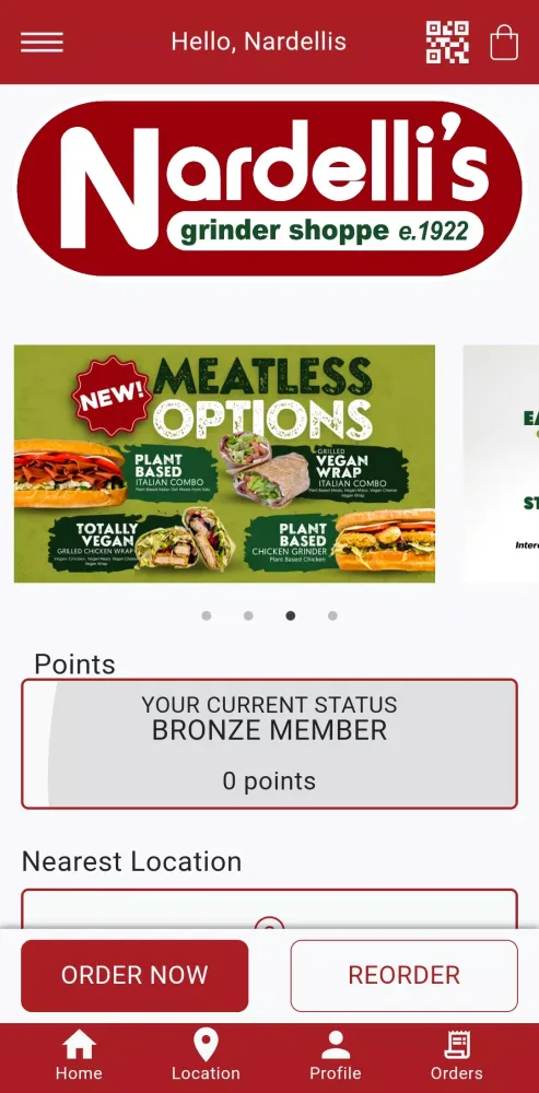 Ảnh chụp màn hình của Nardelli's Online Ordering