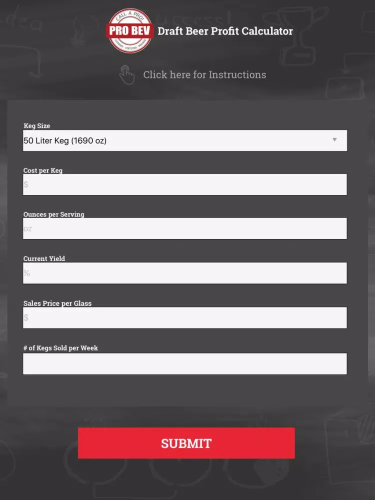 Pro Bev Profit Calculator iPad  Screenshots
