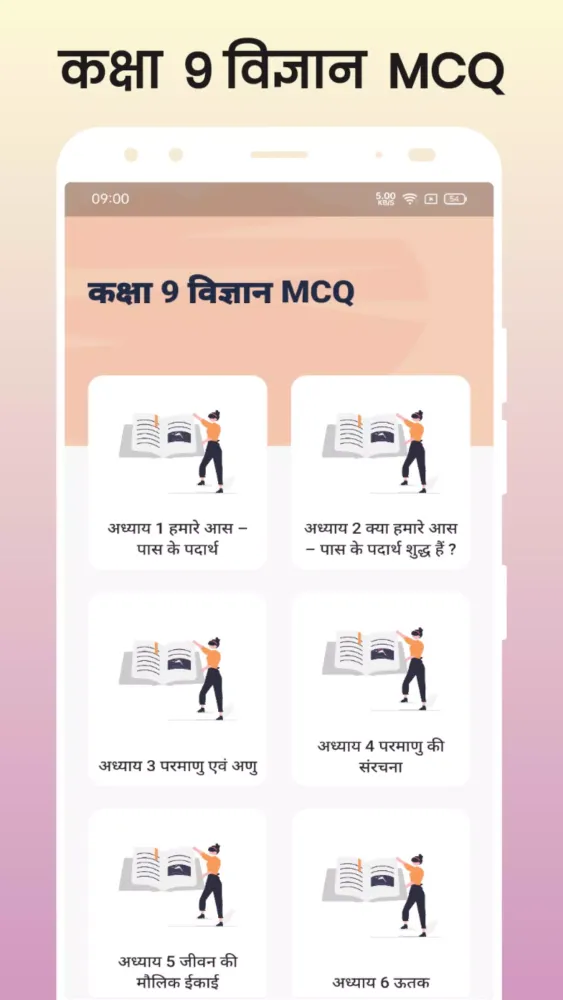 Ảnh chụp màn hình của Class 9 Science MCQ Hindi
