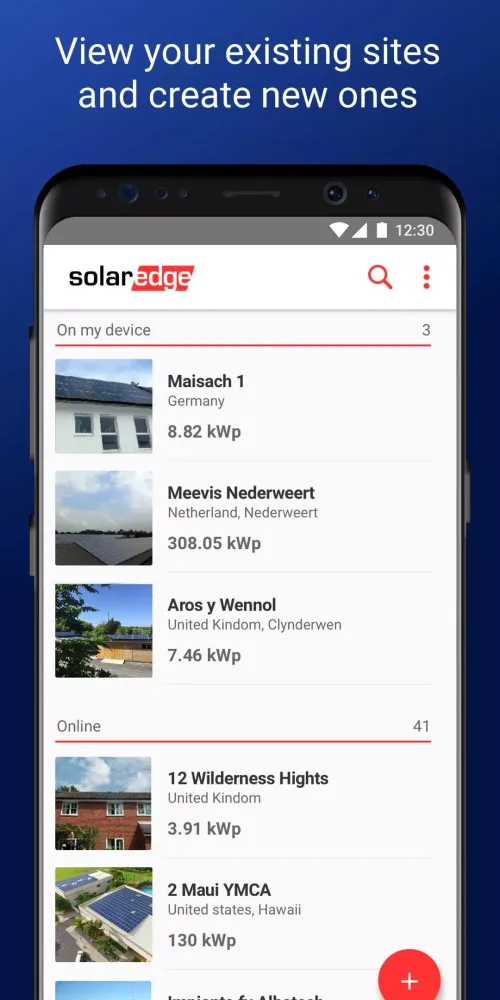 Capturas de pantalla de SolarEdge Site Mapper