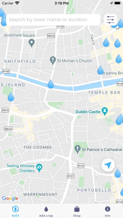 Refill Ireland Tap Map Screenshots
