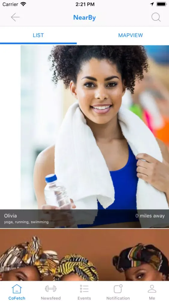 CoFETCH - A Fitness Social App Screenshots