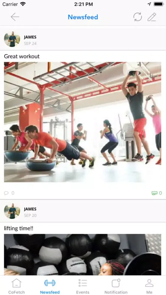 CoFETCH - A Fitness Social App Screenshots