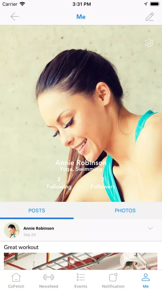 CoFETCH - A Fitness Social App Screenshots