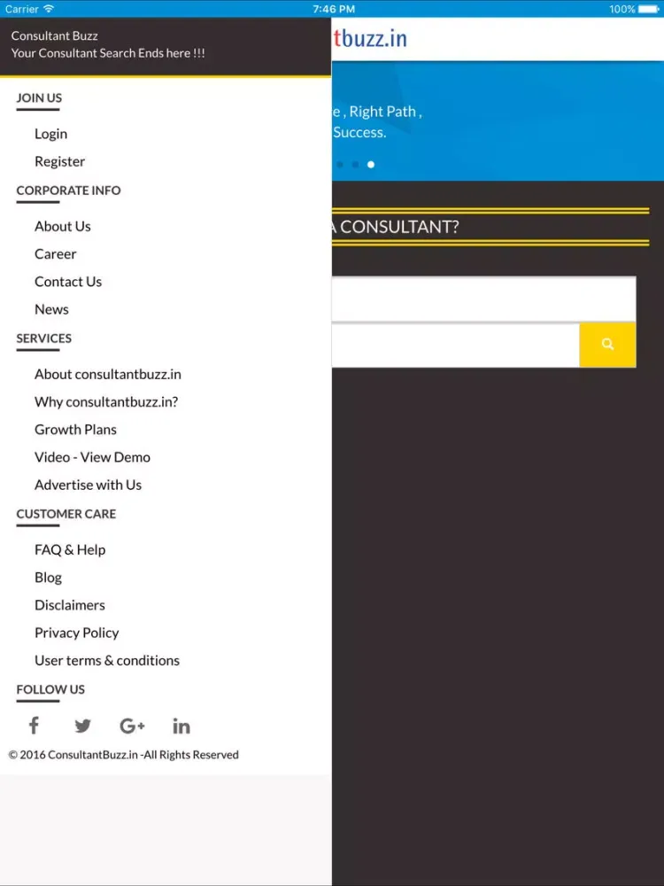 Скриншоты ConsultantBuzz iPad 