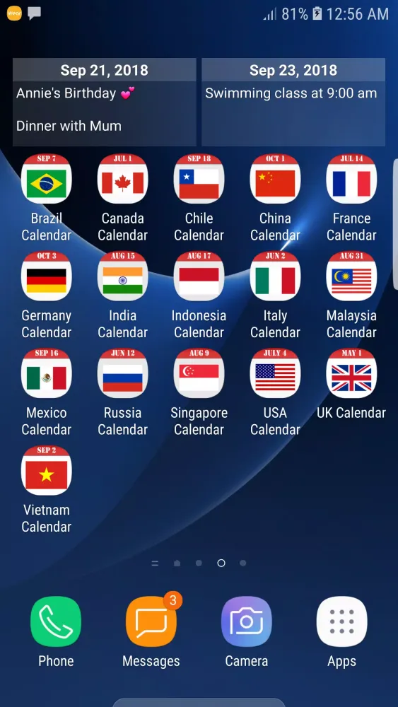Canada Calendar Screenshots