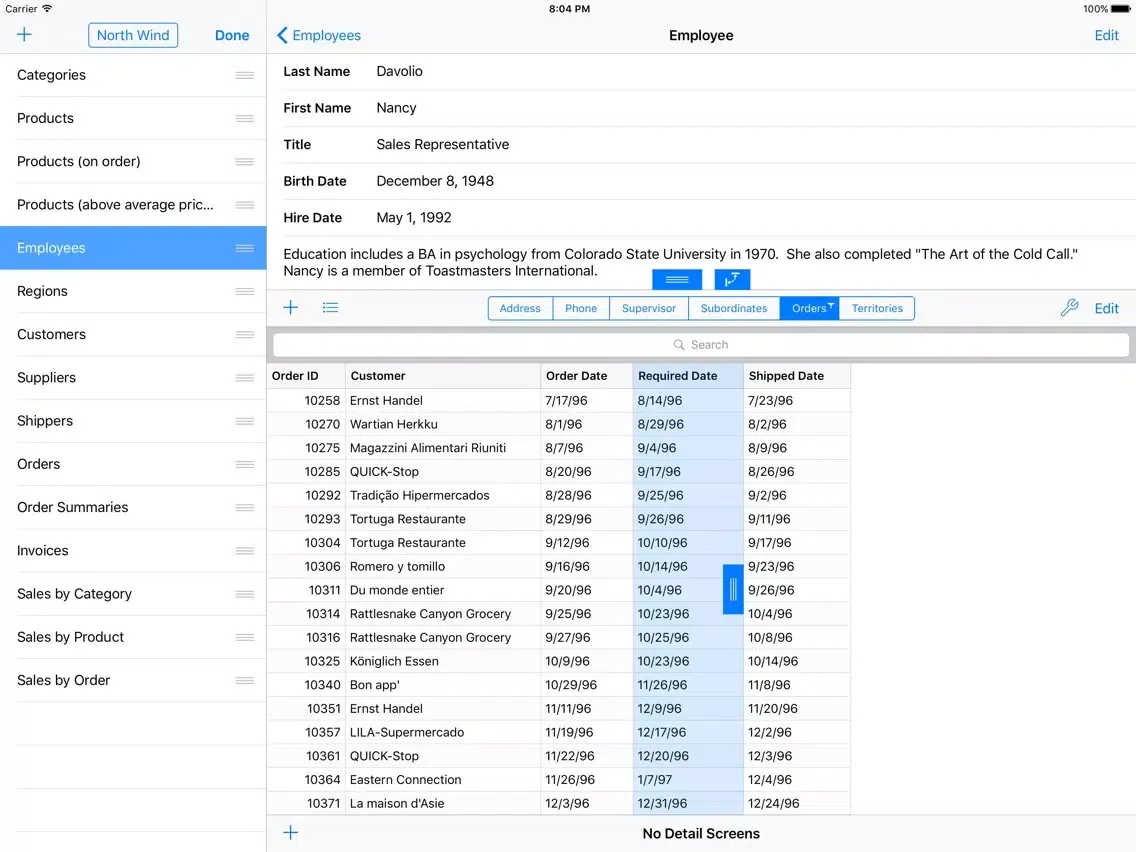 تصاویر DevExpress DataExplorer iPad 