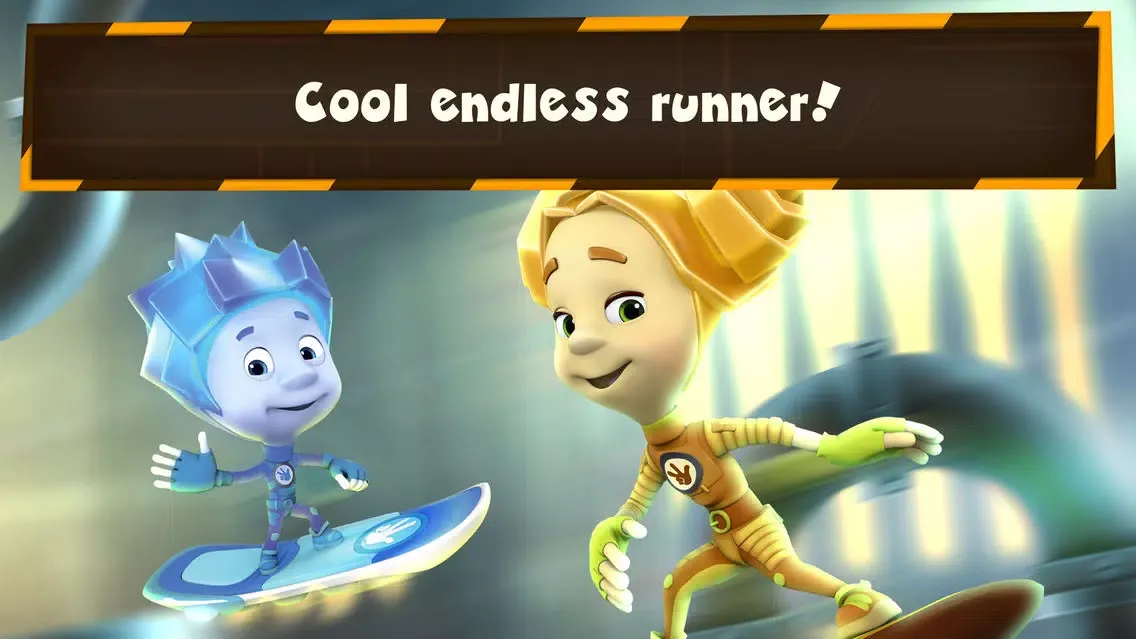 ภาพหน้าจอของ Fixie Surfer endless runner, racing games for kids