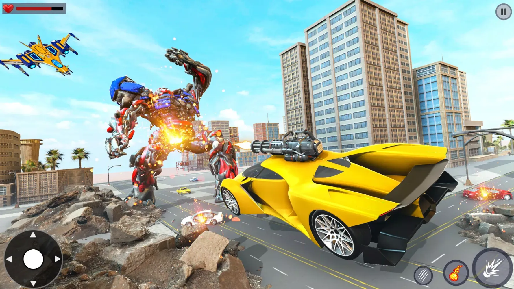 Extreme Flying Robot Car Games Screenshots