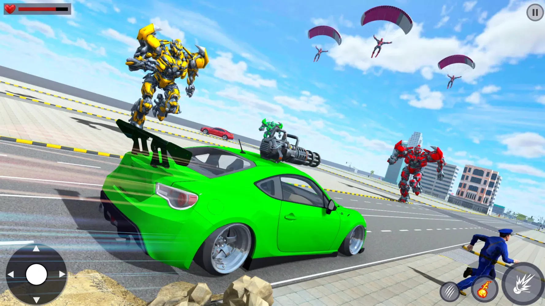 Extreme Flying Robot Car Games Screenshots