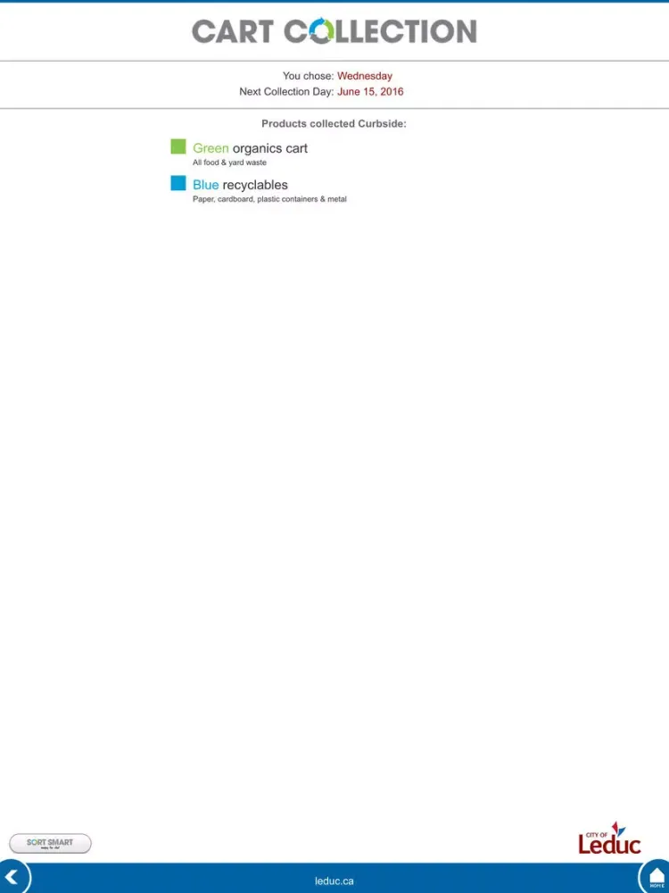 Ảnh chụp màn hình của Leduc Sort Smart iPad 